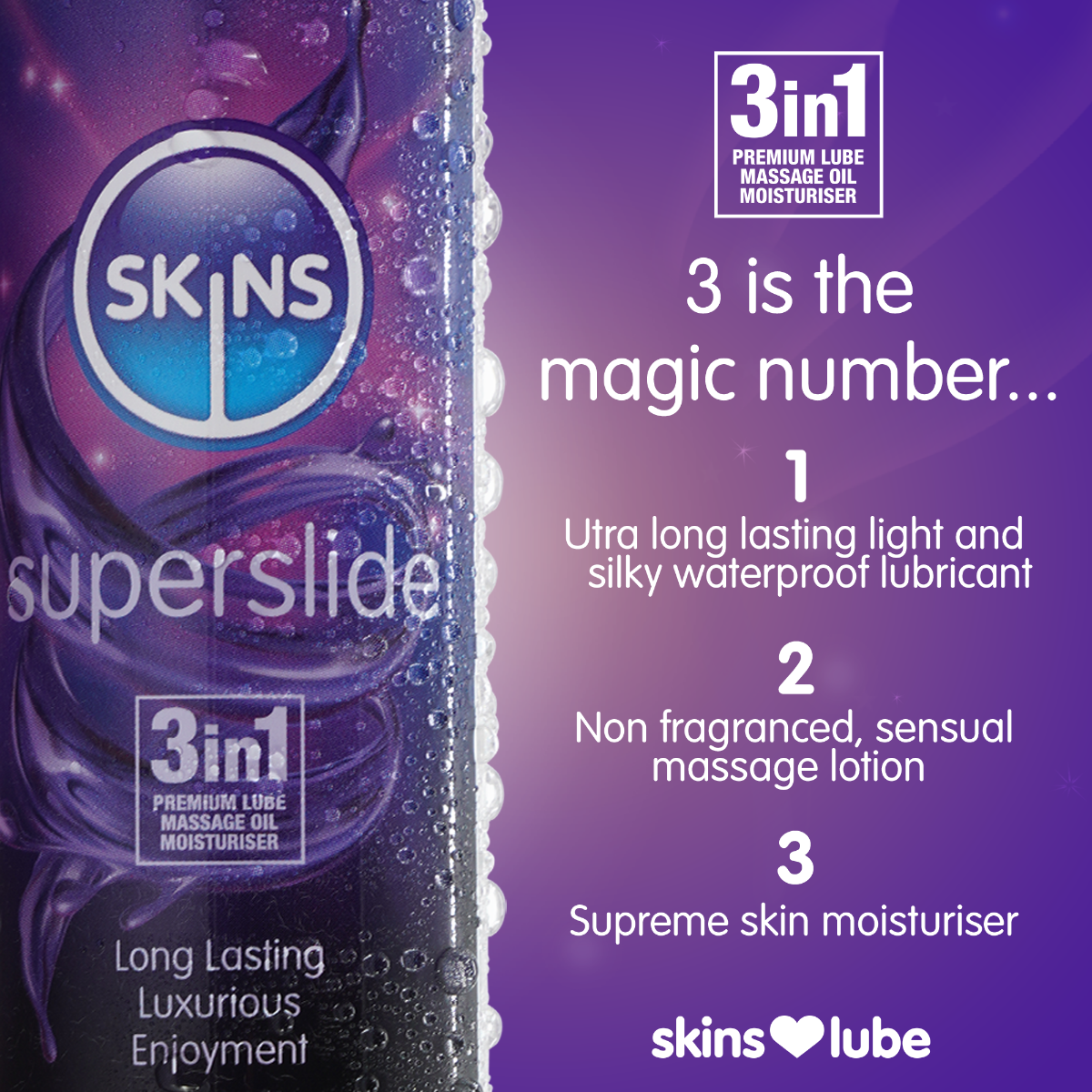 Skins Superslide 3 in 1 Silicone Based Lubricant 130ml