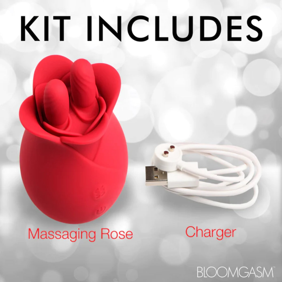 Bloomgasm The Rose Fondle 10X Massaging Rose Silicone Clit Stimulator