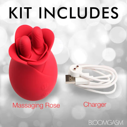 Bloomgasm The Rose Fondle 10X Massaging Rose Silicone Clit Stimulator