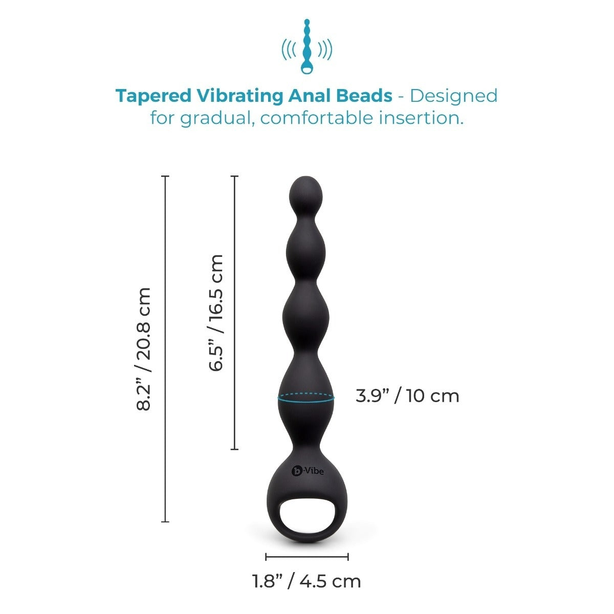 b-Vibe 6.5inch Tapered Vibrating Silicone Anal Beads