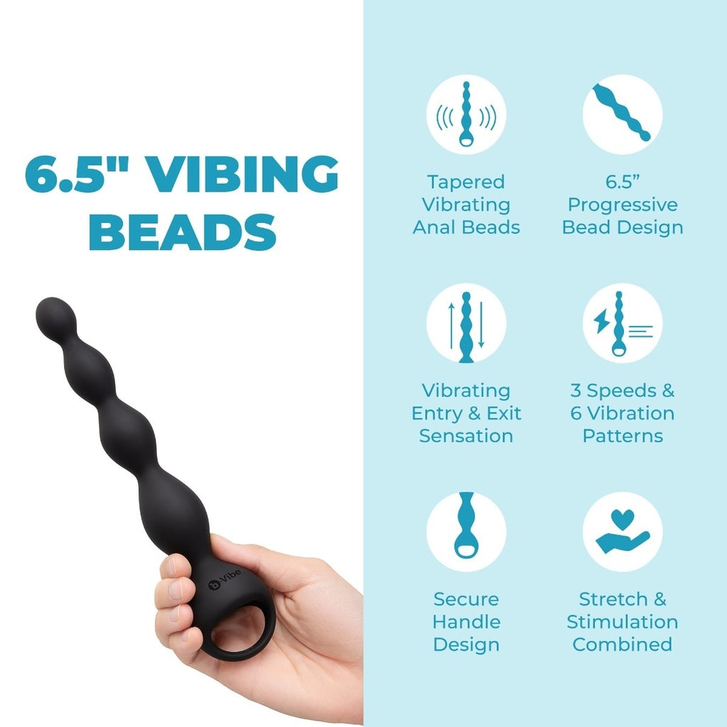 b-Vibe 6.5inch Tapered Vibrating Silicone Anal Beads