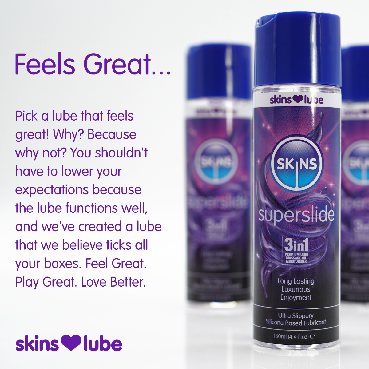 Skins Superslide 3 in 1 Silicone Based Lubricant 130ml