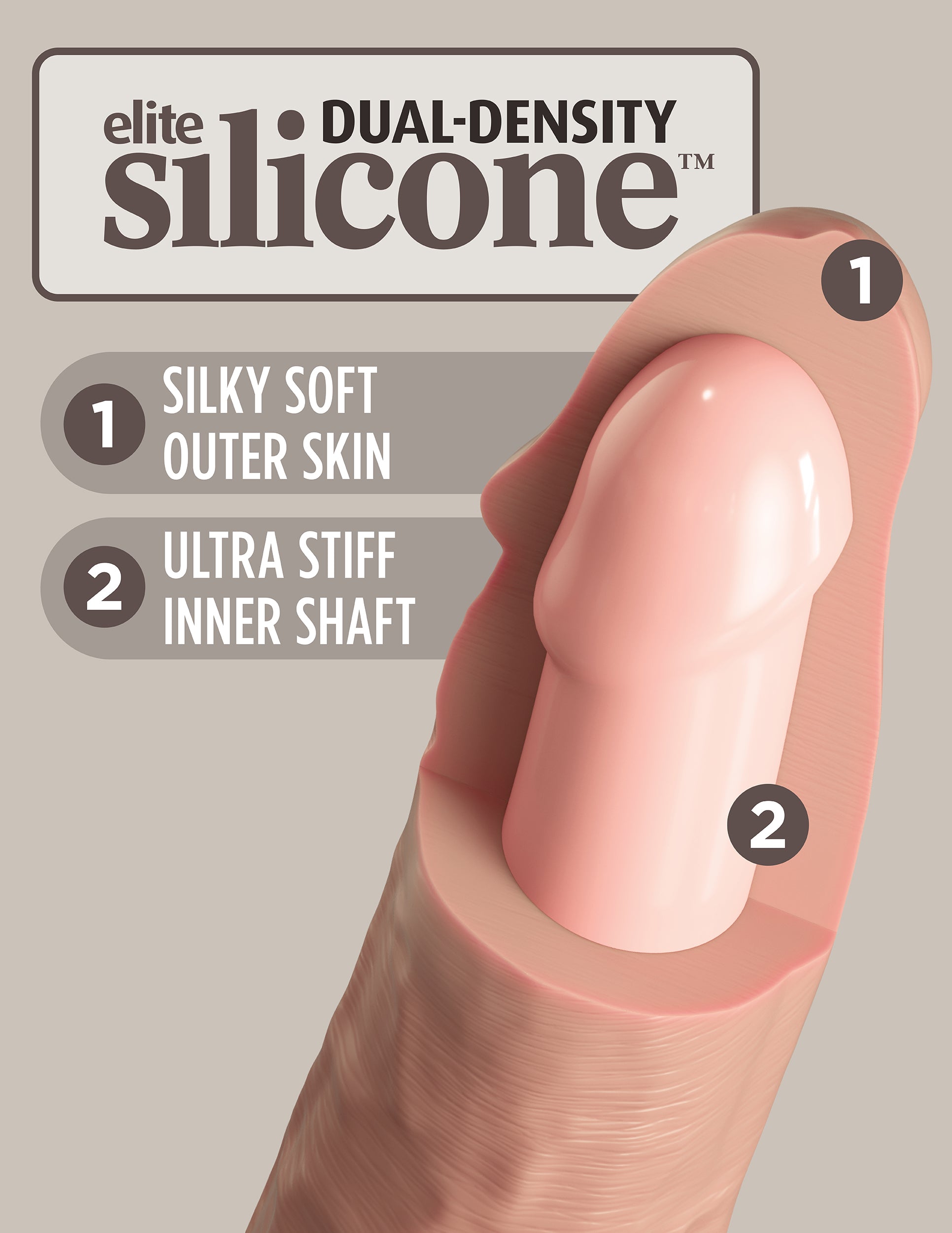 Dual-Density Silicone Dildo – Lifelike Feel & Suction Cup