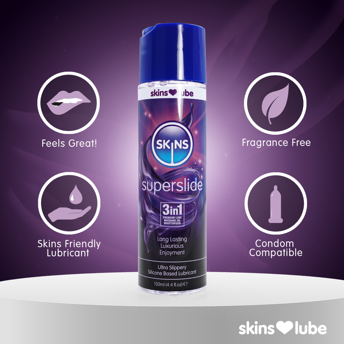Skins Superslide 3 in 1 Silicone Based Lubricant 130ml