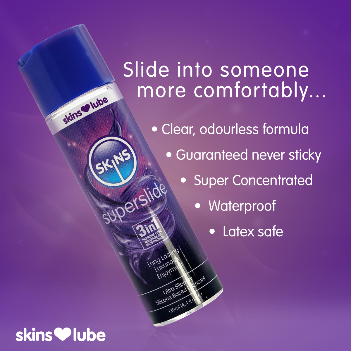 Skins Superslide 3 in 1 Silicone Based Lubricant 130ml